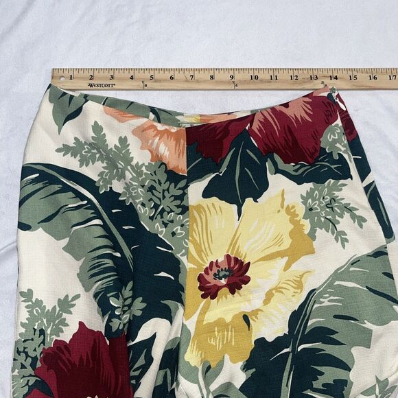 Tommy Bahama Sz 4 100% Silk Tropical Floral Capri Pants - Picture 9 of 10